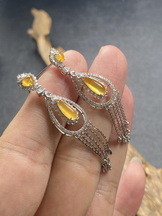 【FC0144】18K镶嵌翡翠冰皇耳坠 色泽娇艳  款式精美 商品图2