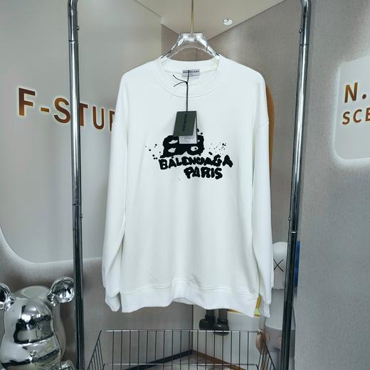 巴黎世家新款经典涂鸦字母印花圆领卫衣 商品图4