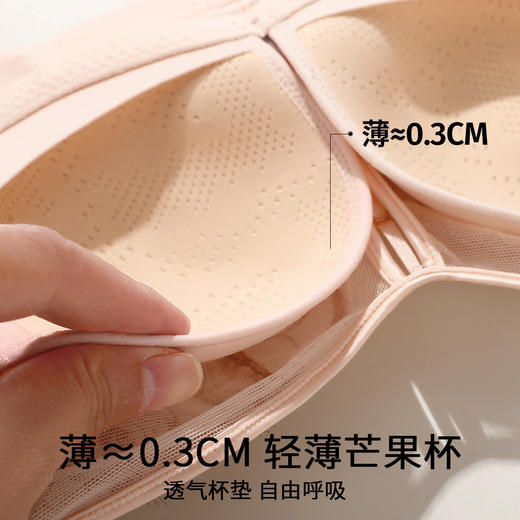D2-💟【B-C杯】【大胸显小】【超薄透气 大胸显小】薄款蕾丝性感内衣软钢圈聚拢美背文胸罩 落樱纷纷/流光夕雨 商品图3