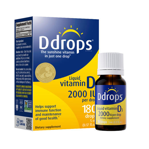 Ddrops 成人维生素D3滴剂 1000iu（18-50岁）/2000iu（50岁以上） 商品图4