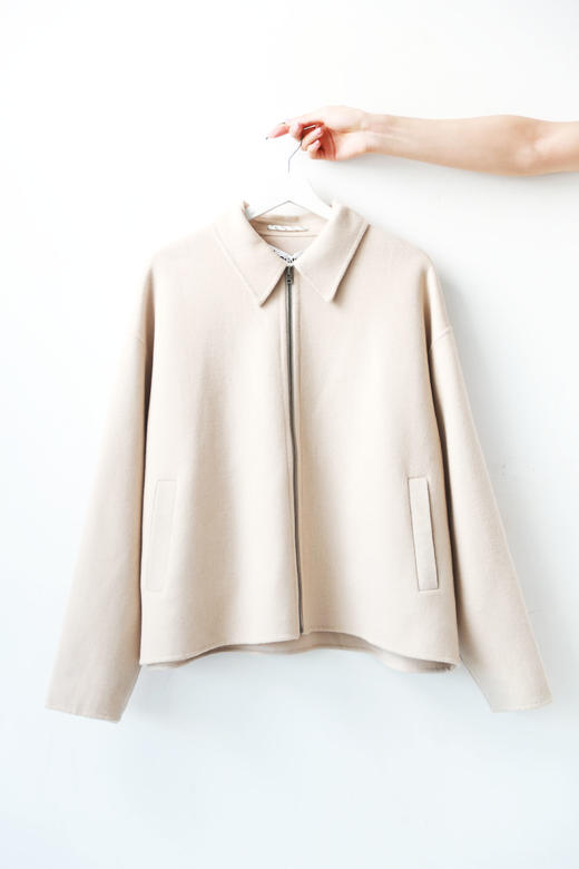 双面羊毛呢大衣，手搓翻领夹克。老干部风牛角扣拉链外套C082860 商品图12