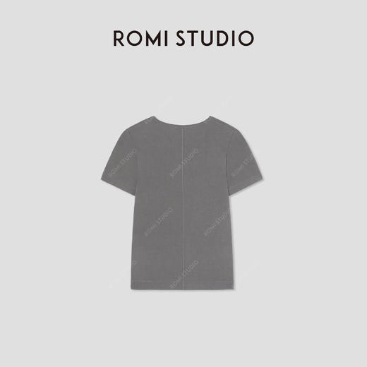 ROMI STUDIO 莫代尔混纺高弹快干修身超柔针织短袖T恤RW25SSY0068 商品图3