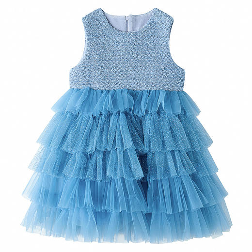 笛莎Deesha 童装女童裙子2025冬新款女童小香风网纱裙 商品图4