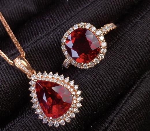碧玺戒指吊坠套装 商品图1