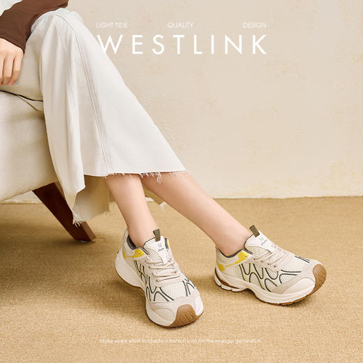 西遇厚底老爹鞋女新款秋季复古丑萌增高跑步休闲鞋户外运动鞋V1857056 商品图3