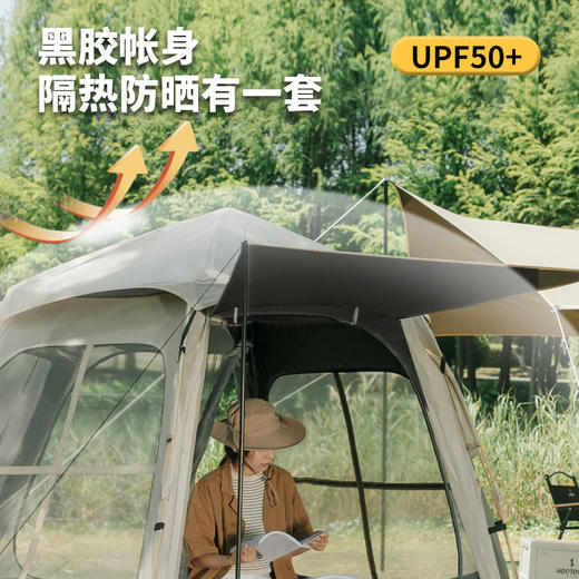 何大屋 传奇小镇六角黑胶帐篷HDW1516 商品图8
