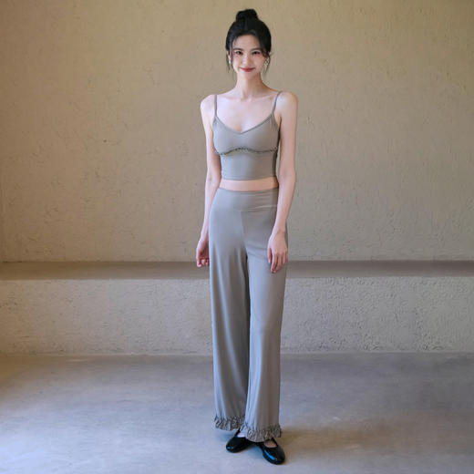 跃牌【禅语梵心】云感美背细肩带花边瑜伽背心带胸垫普拉提健身文胸运动内衣女WX5537 商品图4