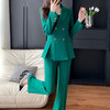 奢姿女装2025新款气质翻驳领职业套装女士双排扣时尚西装两件套250208356 商品缩略图3