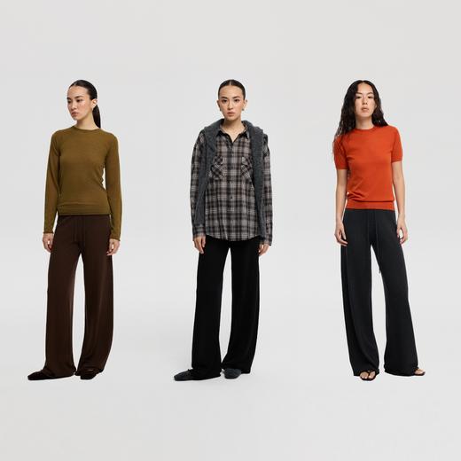 oneup卷边羊毛针织裤 商品图4