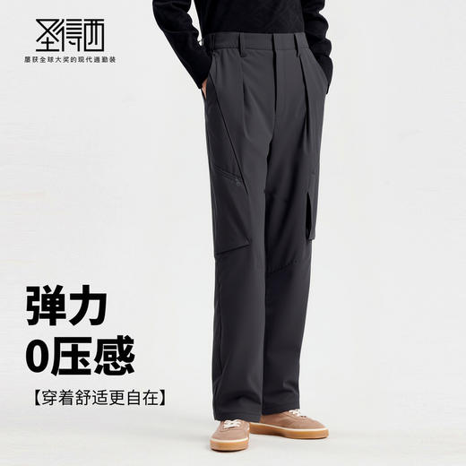 【含鸭绒】圣得西男士5A级抑菌羽绒裤2025秋季新款弹力百搭休闲裤 商品图2