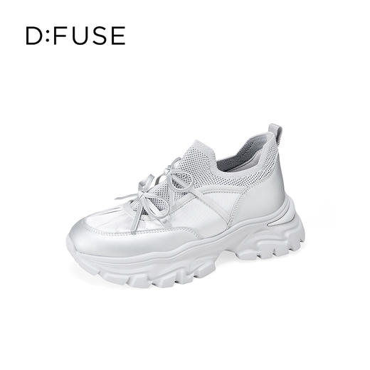 Dfuse迪芙斯2025秋季新款轻便厚底芭蕾舞鞋蝴蝶结增高老爹鞋透气休闲鞋DFD3112085 商品图6