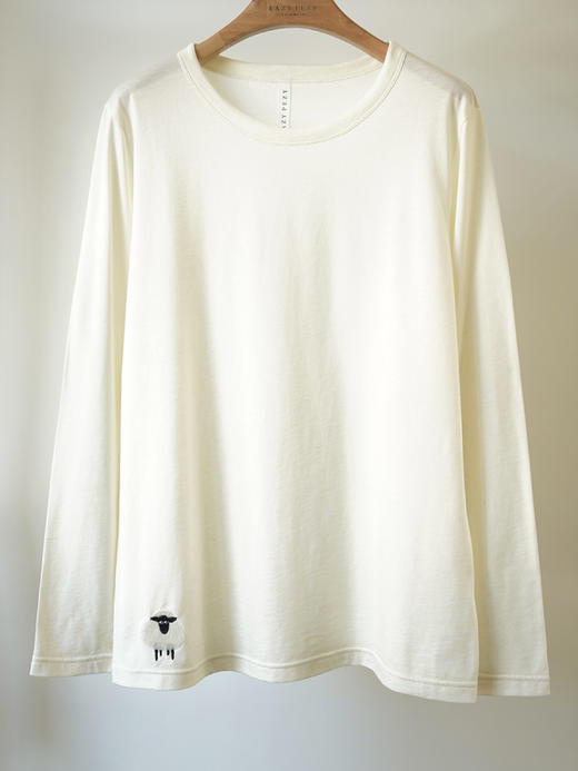 黑脸羊3.0长绒棉真丝羊毛长袖T恤 商品图4