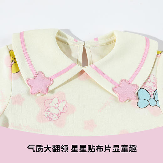迪士尼童装春秋季女童洋气卫衣裙小女孩米妮黛丝印花长袖连衣裙ZD3EQ001 商品图6