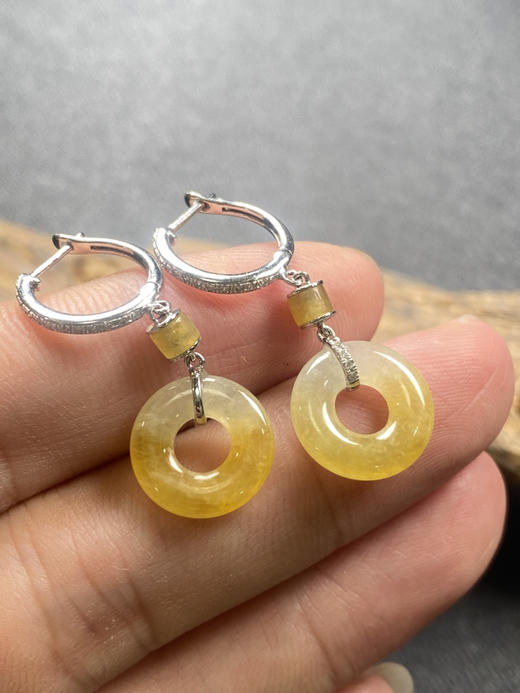 【FC0148】18K镶嵌翡翠冰皇耳坠 色泽娇艳  款式精美 商品图3