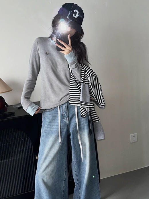 秋季必备韩国订单egg鸡蛋马卡龙德绒T恤 商品图7