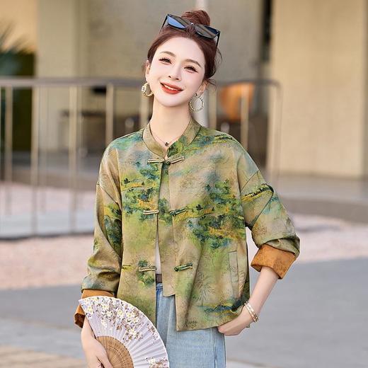 新中式国风外套，高级感气质显瘦短款印花唐装上衣HR-BBL2503 商品图1