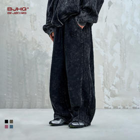 BJHG不计后果新款复古水洗卫裤男款秋季套装宽松层次感直筒裤子女