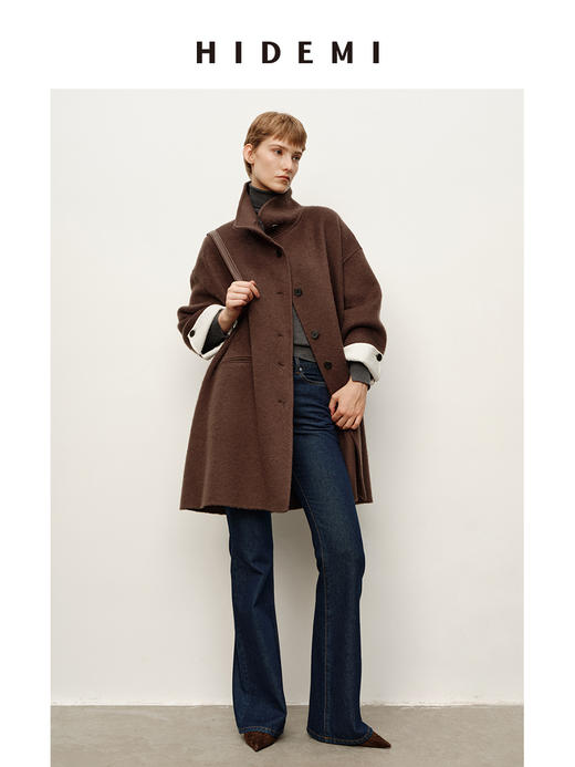 HIDEMI 【demi同款】深牛仔蓝原色微弹喇叭超显瘦长裤牛仔裤 商品图1