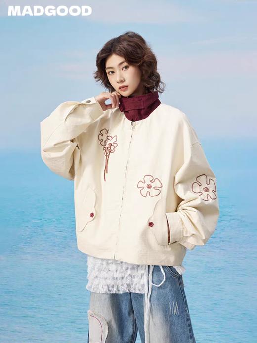 马得工地/MDGDWT13217/撞色领花型锁链绣夹克 商品图0