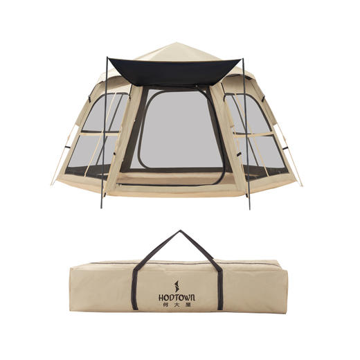何大屋 传奇小镇六角黑胶帐篷HDW1516 商品图6