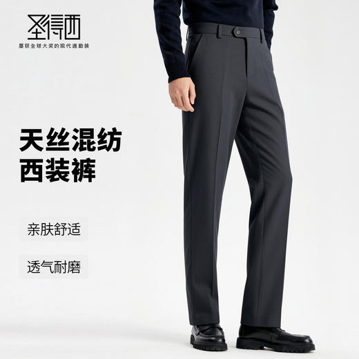 【含绵羊毛&莱赛尔】圣得西男士2025秋新款弹力百搭商务直筒西裤 商品图1