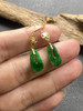 【FC0147】18K镶嵌翡翠阳绿耳坠 色泽阳绿  款式精美 商品缩略图0