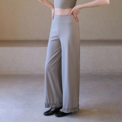 跃牌【禅语梵心】高腰收腹花边运动宽松休闲直筒长裤女跑步显瘦健身裤云感瑜伽裤CK3307 商品图3