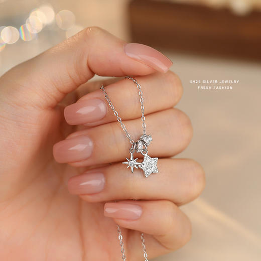 【星芒之爱】S925纯银微镶五角星八芒星项链【YXS-A4530】 商品图1