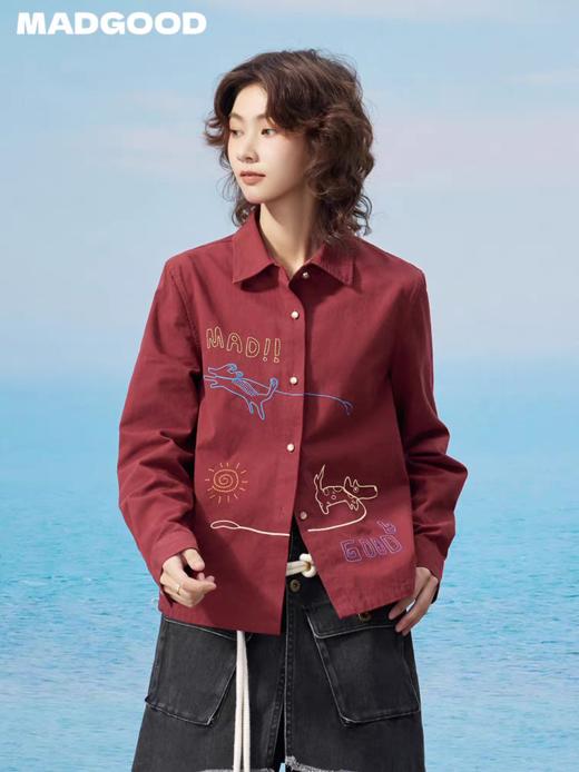 马得工地/MDGDCS13472/遛遛小狗刺绣衬衫 商品图2