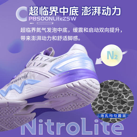 VICTOR威克多郑思维专属系列羽毛球鞋 耐磨缓震稳定轻弹羽球鞋 P8500NLiteZSW 商品图4