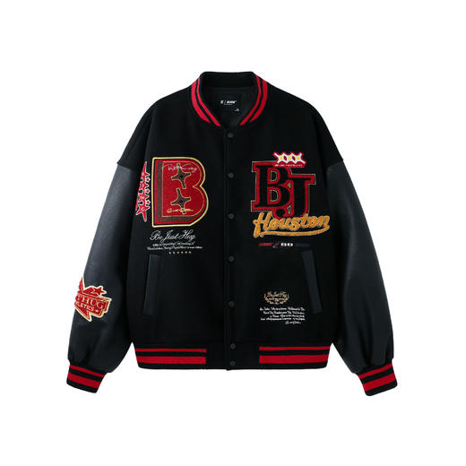 BJHG不计后果美式复古棒球服外套男款秋季撞色刺绣重磅棒球服夹克 商品图4