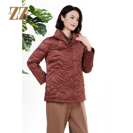 佐尔美秋冬上新 时尚立领精致压纹保暖羽绒服女M44YY04 商品图2