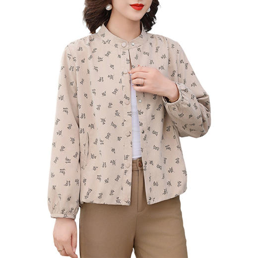 XF-8520中年妈妈秋装外套休闲薄款风衣2025新款中老年春秋上衣气质短款女 商品图4