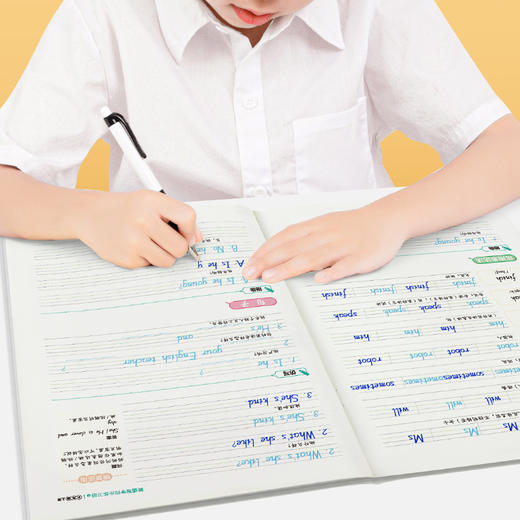 墨点字帖英语写字同步练字帖三年级上下册练字帖小学生专用人教版四五六七年级意大利斜体国标体每日一练字母单词练习册描红练字本 商品图5