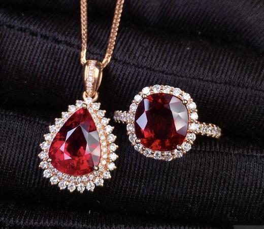 碧玺戒指吊坠套装 商品图5