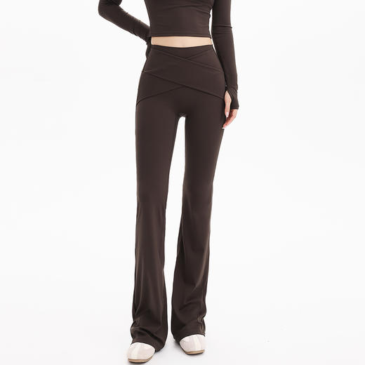 跃牌【禅语梵心】裸感收腹高弹力运动裤瑜伽喇叭裤紧身显瘦高腰蜜桃提臀健身长裤CK3313 商品图4