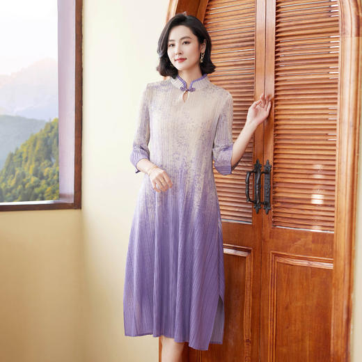 大码90-150斤均可穿新中式旗袍连衣裙春秋XSL-AF015 商品图3