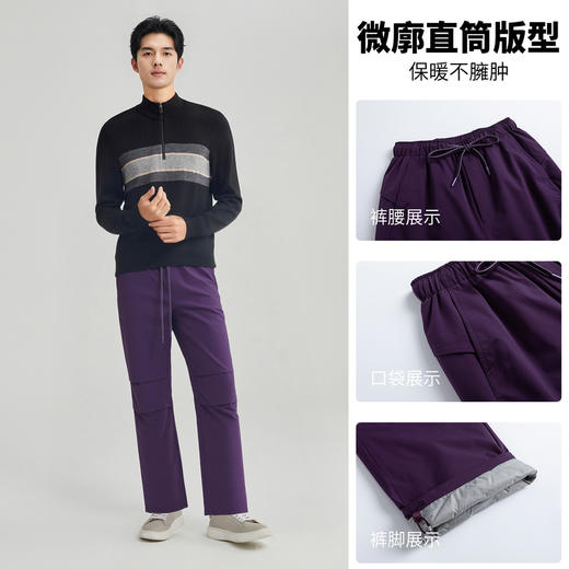 【抗静电】圣得西男士白鸭绒工装机能裤2025秋新款微廓直筒休闲裤 商品图4