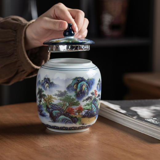 山影【小单瓷罐  兰色】50元一套/一箱16套 商品图3