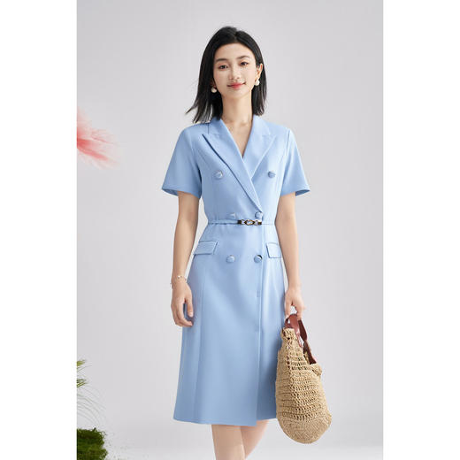  米思阳2026春季新款通勤职业连衣裙收腰设计高级感气质长裙女3259 商品图3