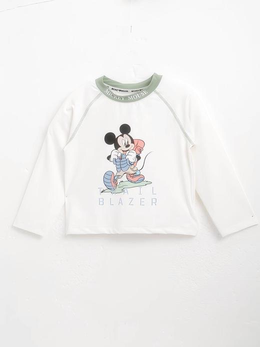 迪士尼米奇撞色插肩袖T恤25春秋新款男童亲肤棉弹上衣打底衫XD1ES023 商品图2