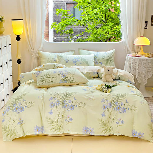 自然醒全棉印花100全棉床上四件套夏天纯棉被套床单宿舍被罩三件套床品NH161 商品图2