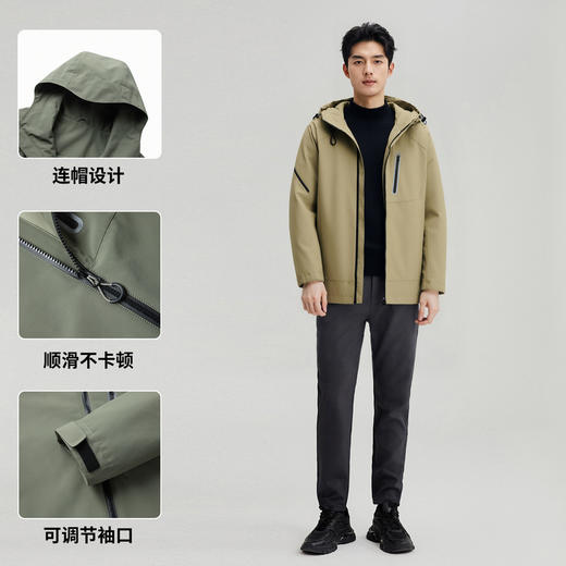 【冲锋系列】圣得西户外连帽运动夹克2025秋季款男装休闲挺括外套 商品图4