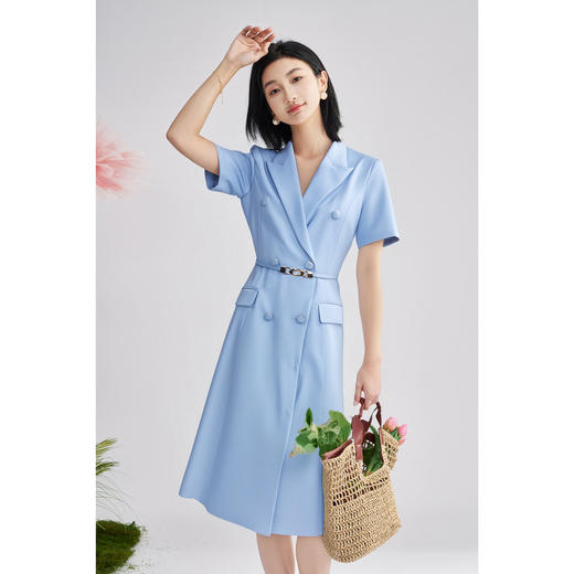  米思阳2026春季新款通勤职业连衣裙收腰设计高级感气质长裙女3259 商品图1