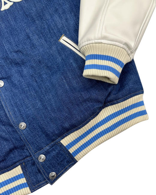 中性款牛仔拼接夾棉外套008 商品图2