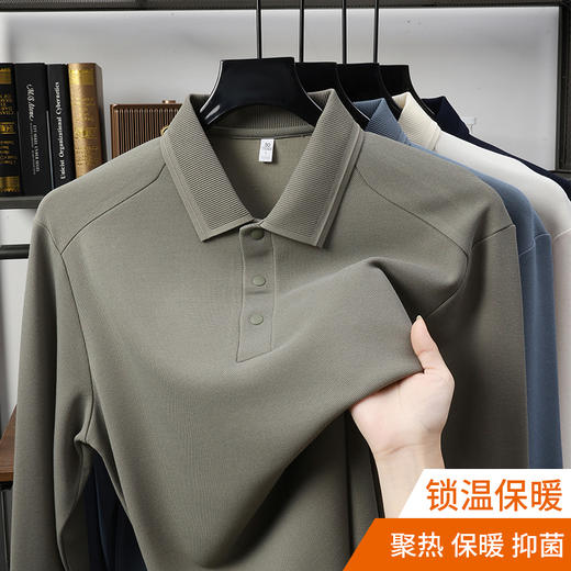 半身缘男装 春秋10A抑菌合身保暖长袖POLO衫596 商品图8