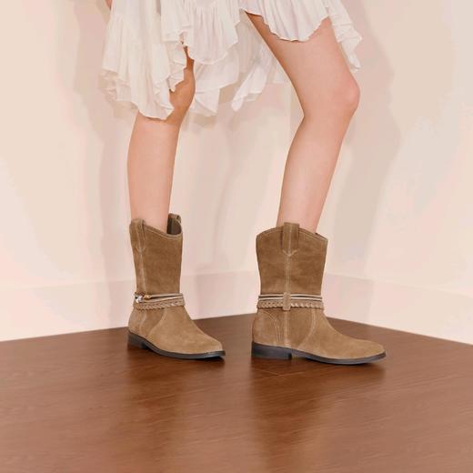 【云粉节】【思加图】BF楼思加图STACCATO思加图复古西部牛仔靴25冬商场新款美拉德堆堆靴EIL04吊牌价2090 商品图6