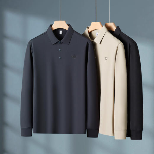 【DZP】大依优型大码男士Polo衫时尚翻领磨毛长袖T恤百搭男士加肥加大秋冬季新款上衣肥佬保暖商务 商品图6