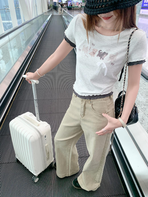 <曾小咸推荐>现货秒杀！最后一波 ！抢到赚到！韩系小狗印花蝴蝶结短袖 日常119.99 立减60 秒杀59.99！ 商品图10