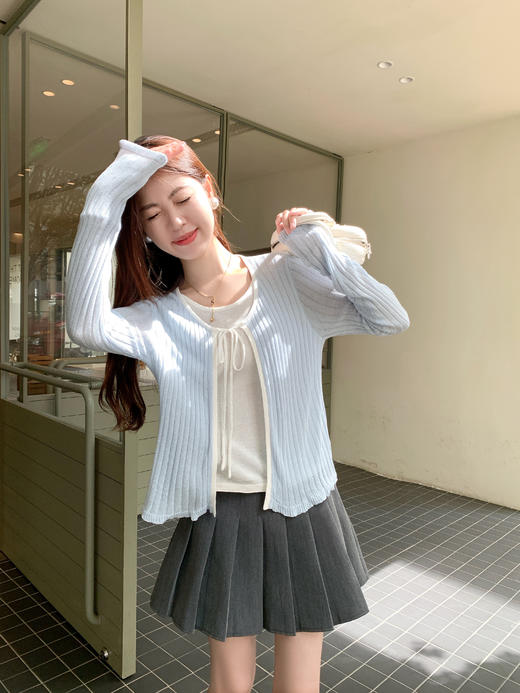 <曾小咸推荐>现货秒杀 ！微信超特价！最后一波现货！系带假两件针织开衫 日常149.99 立减70 秒杀79.99！！ 商品图5